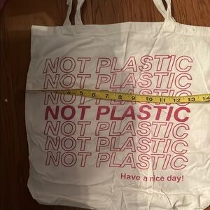 Eco-Friendly White Tote Bag not plastic Chinese takeout Asian reusable packable